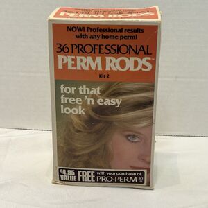 Perm Curl Rods Kit # 2 Professional 36 Salon Perm Rods Free 'n Easy 1980